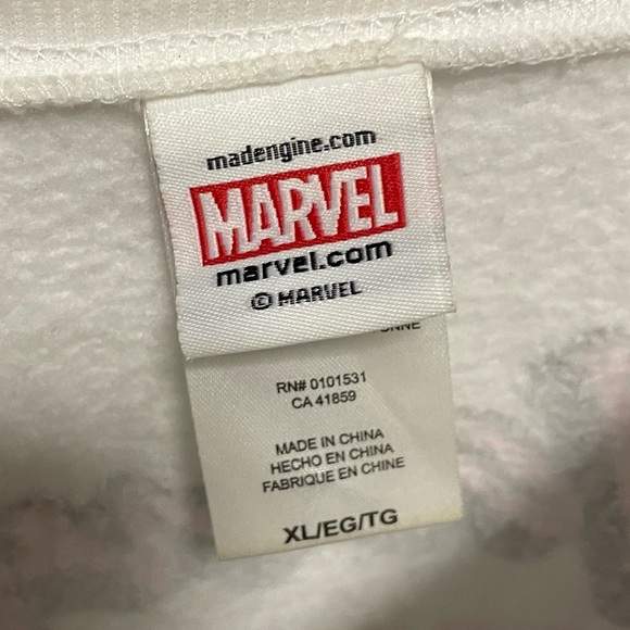 Marvel Cropped White Sweater Size XL - Picture 5 of 12